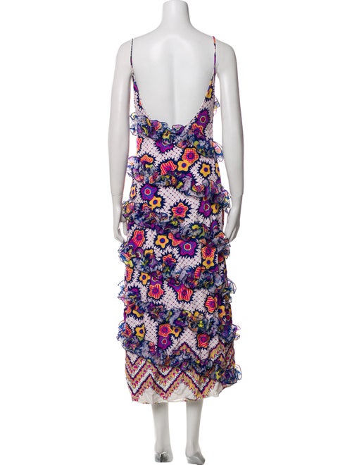 Zandra Rhodes Floral Print Midi Length Dress