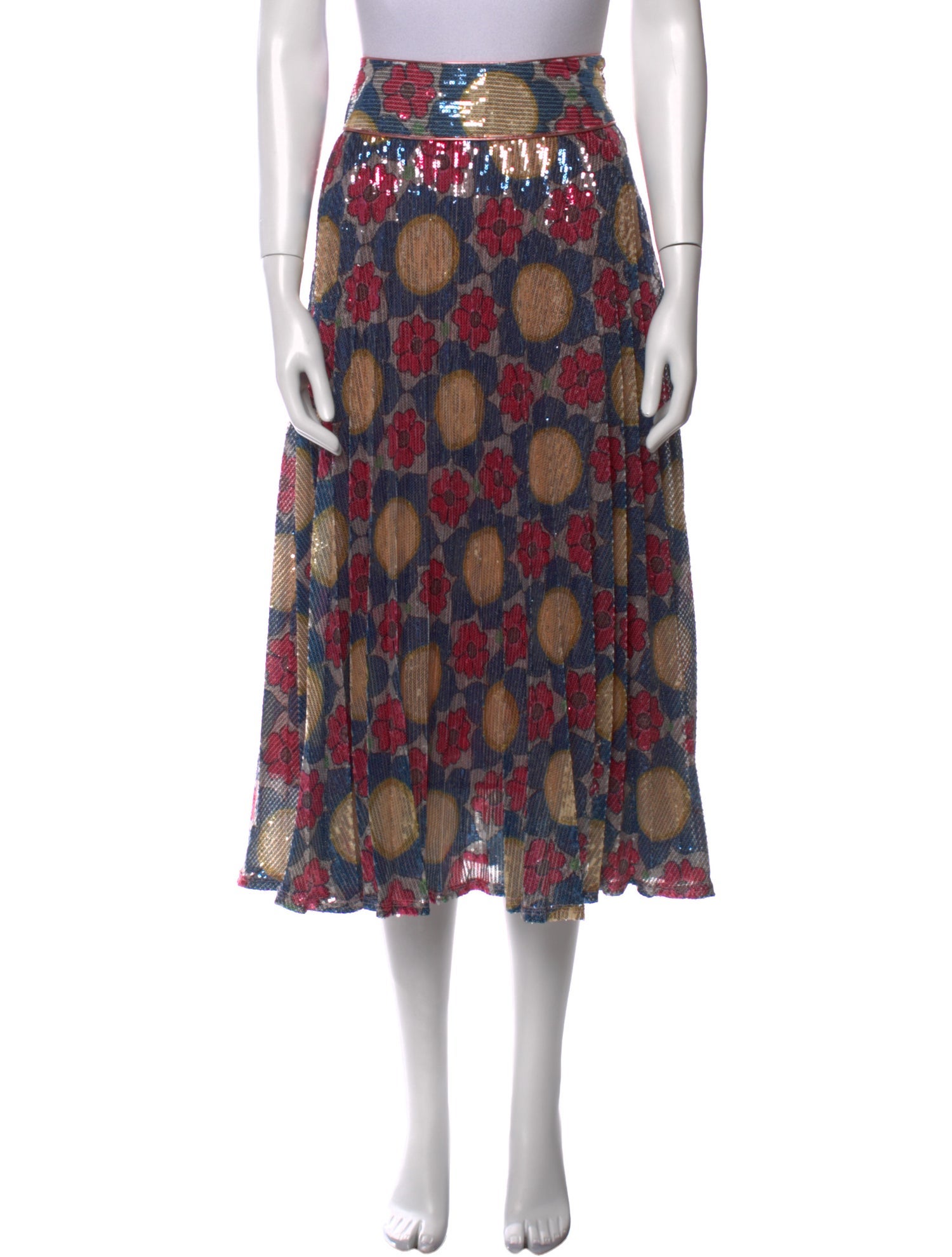 Celia B Floral Print Midi Length Skirt w/ Tags