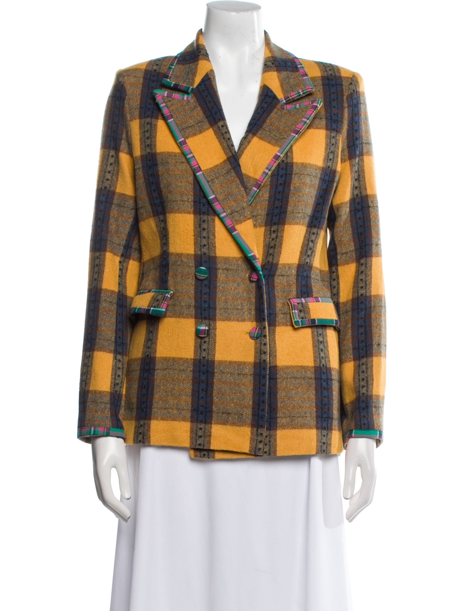 Celia B Plaid Print Blazer