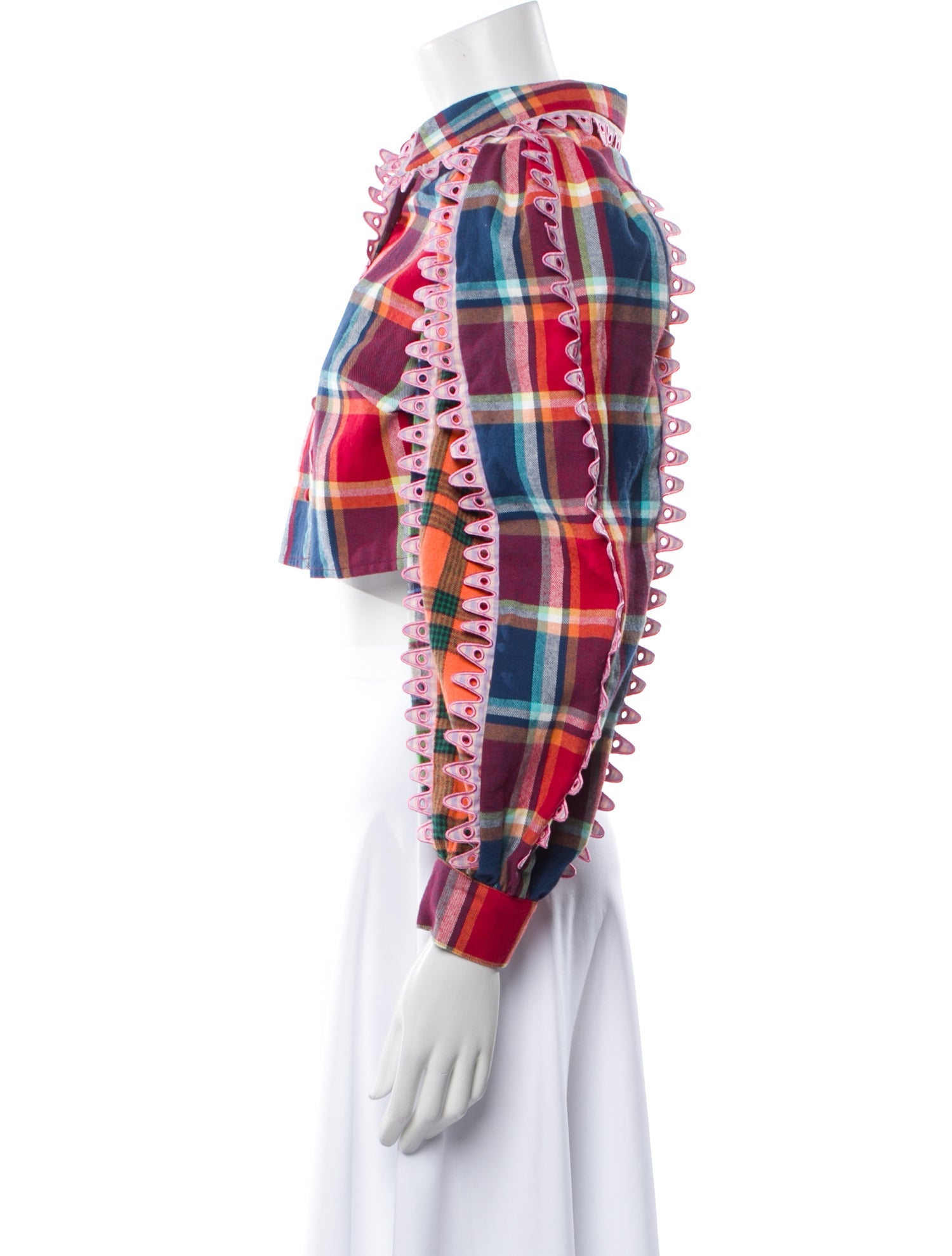 Celia B Plaid Print Mock Neck Crop Top