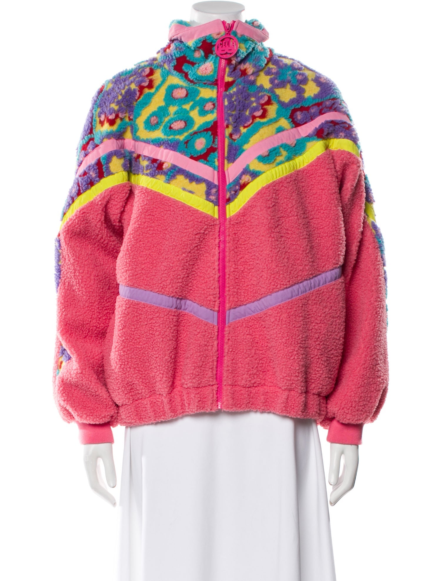 Celia B Printed Faux Fur Jacket