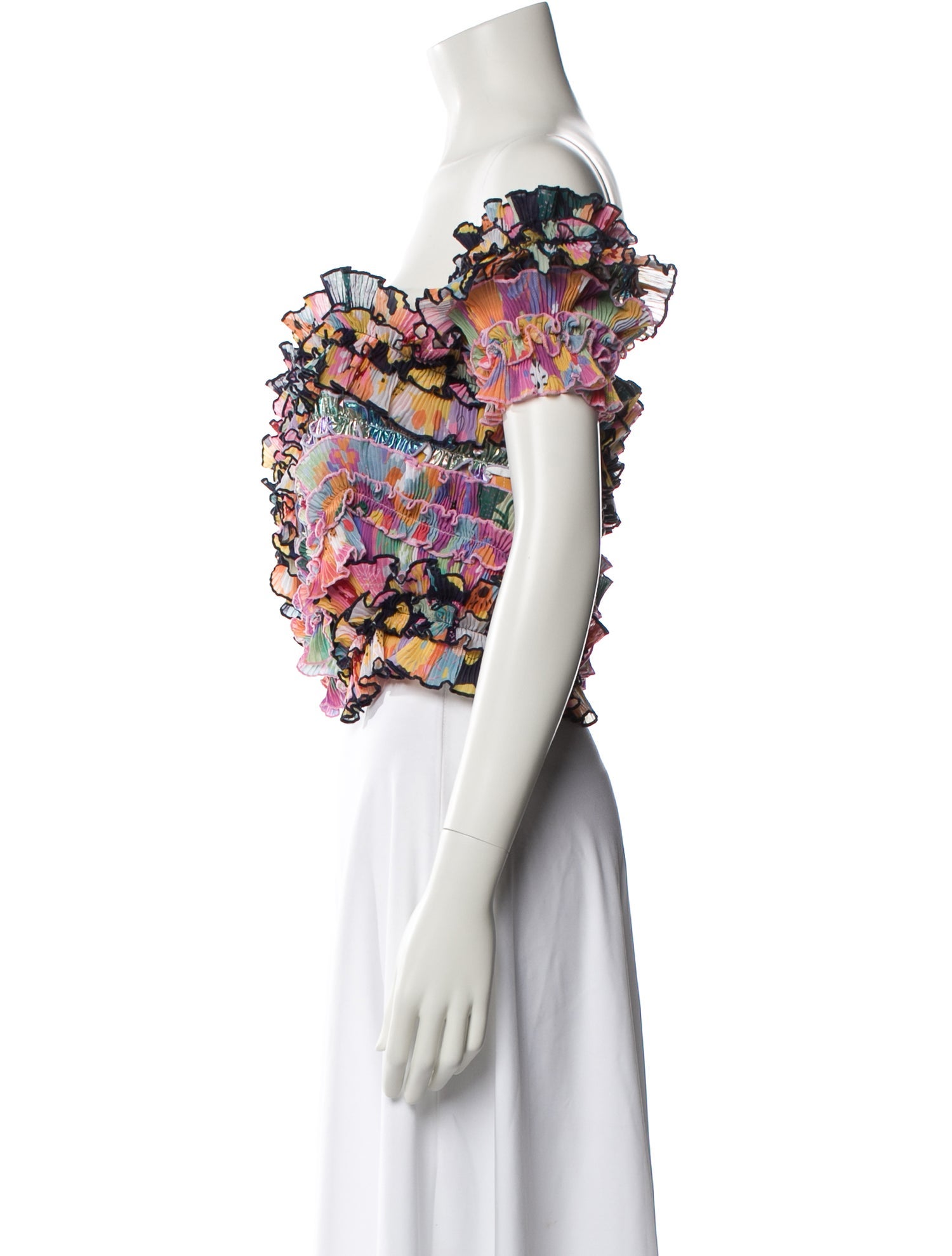 Celia B Floral Print Off-The-Shoulder Crop Top