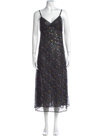 Pre-owned Celia B Printed Midi Length Dress In Multi