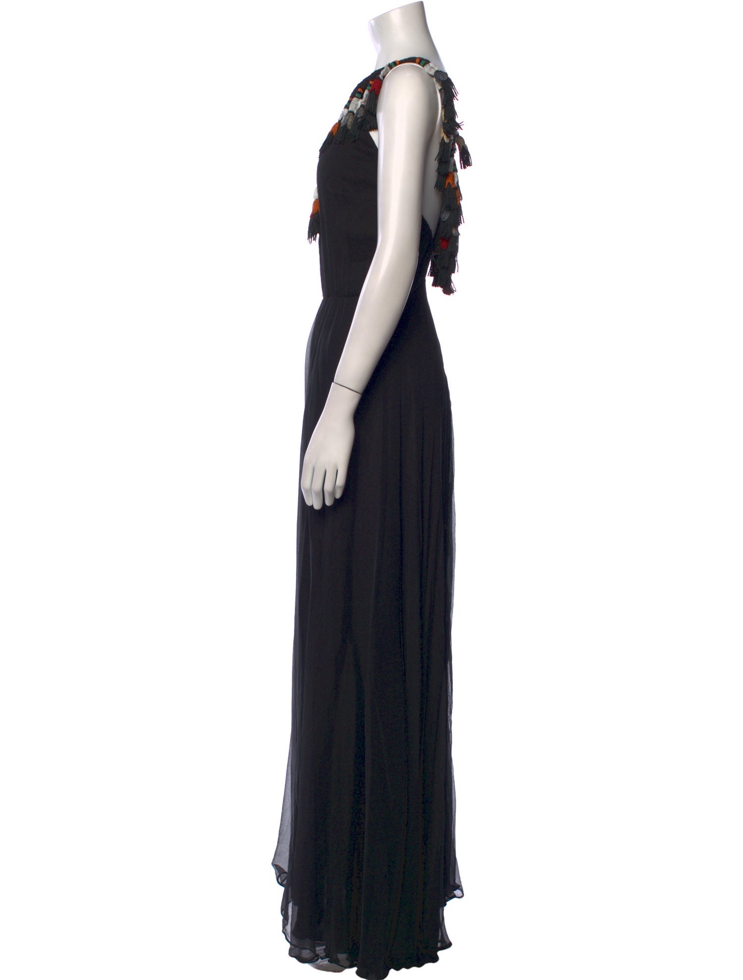 Celia Dragouni Bateau Neckline Long Dress