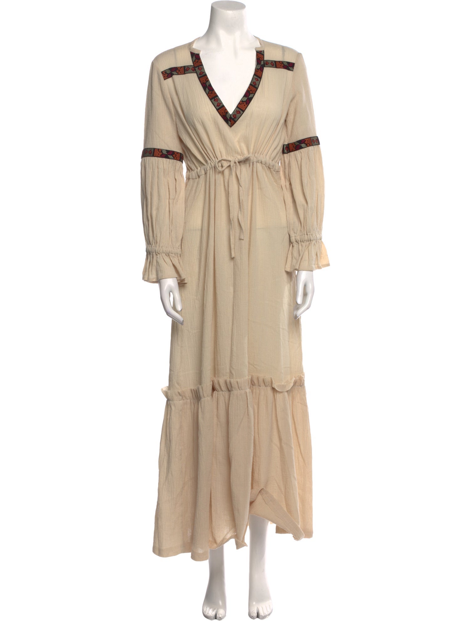 Celia Dragouni Plunge Neckline Long Dress