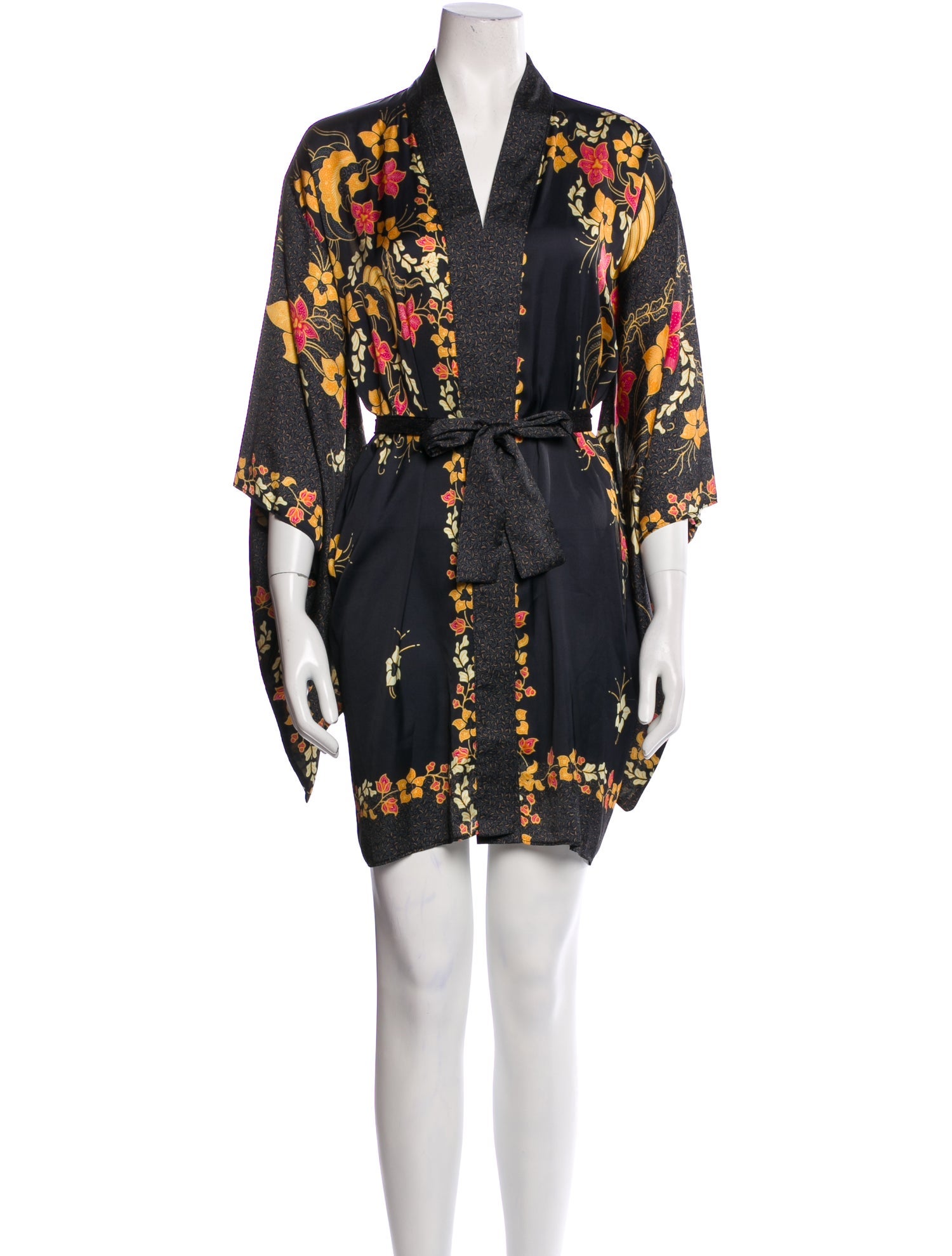 Celia Dragouni Silk Printed Robe w/ Tags