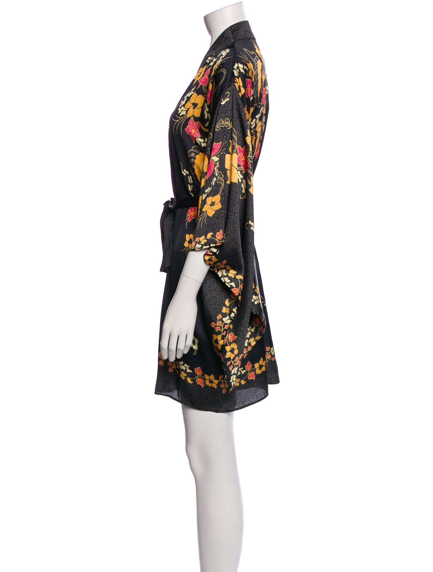 Celia Dragouni Silk Printed Robe w/ Tags