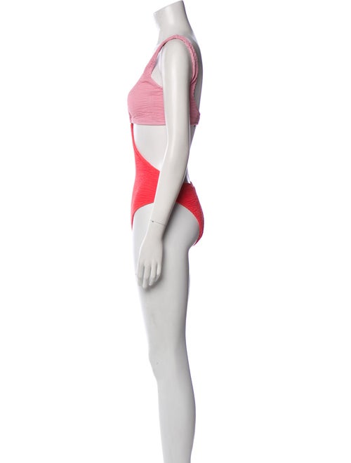 Cleonie Colorblock Pattern Cutout Accent One-Piece