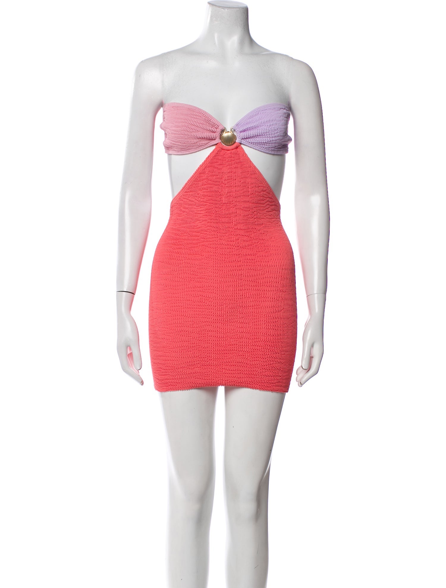 Cleonie Colorblock Pattern Mini Dress