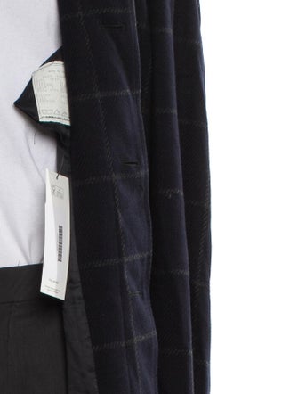 Cerruti 1881 Wool Plaid Print Overcoat