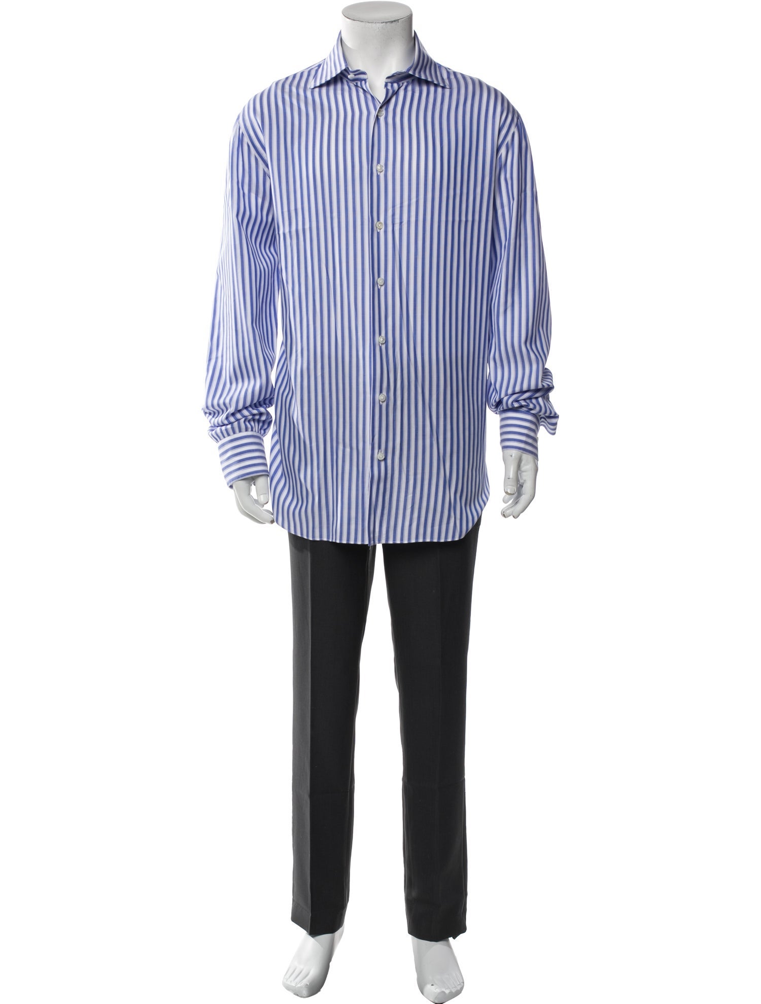 Cesare Attolini Napoli Striped Long Sleeve Dress Shirt