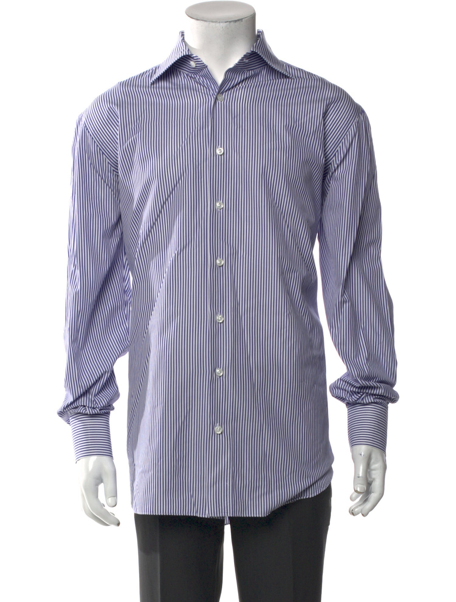 Cesare Attolini Napoli Striped Long Sleeve Dress Shirt