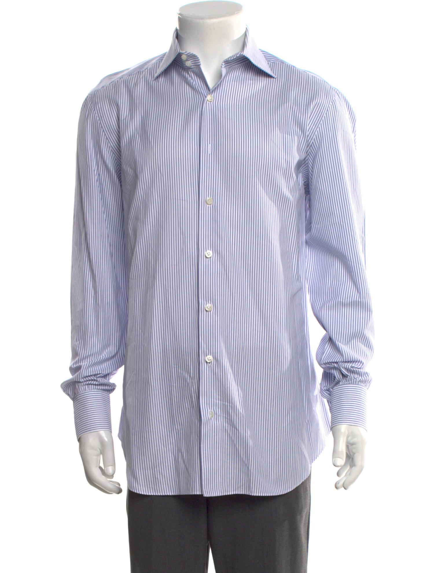 Cesare Attolini Napoli Striped Long Sleeve Shirt