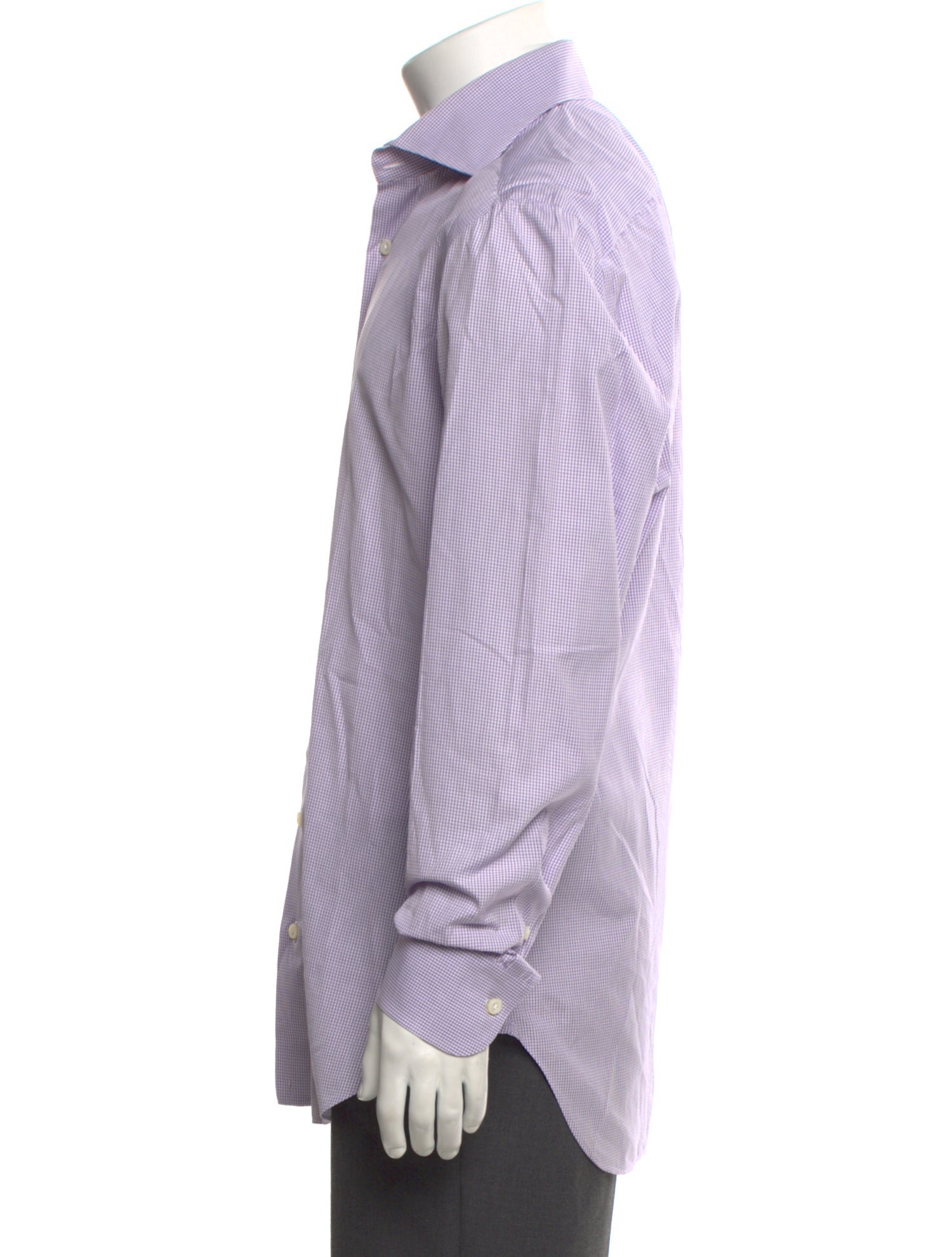 Cesare Attolini Napoli Plaid Print Long Sleeve Dress Shirt