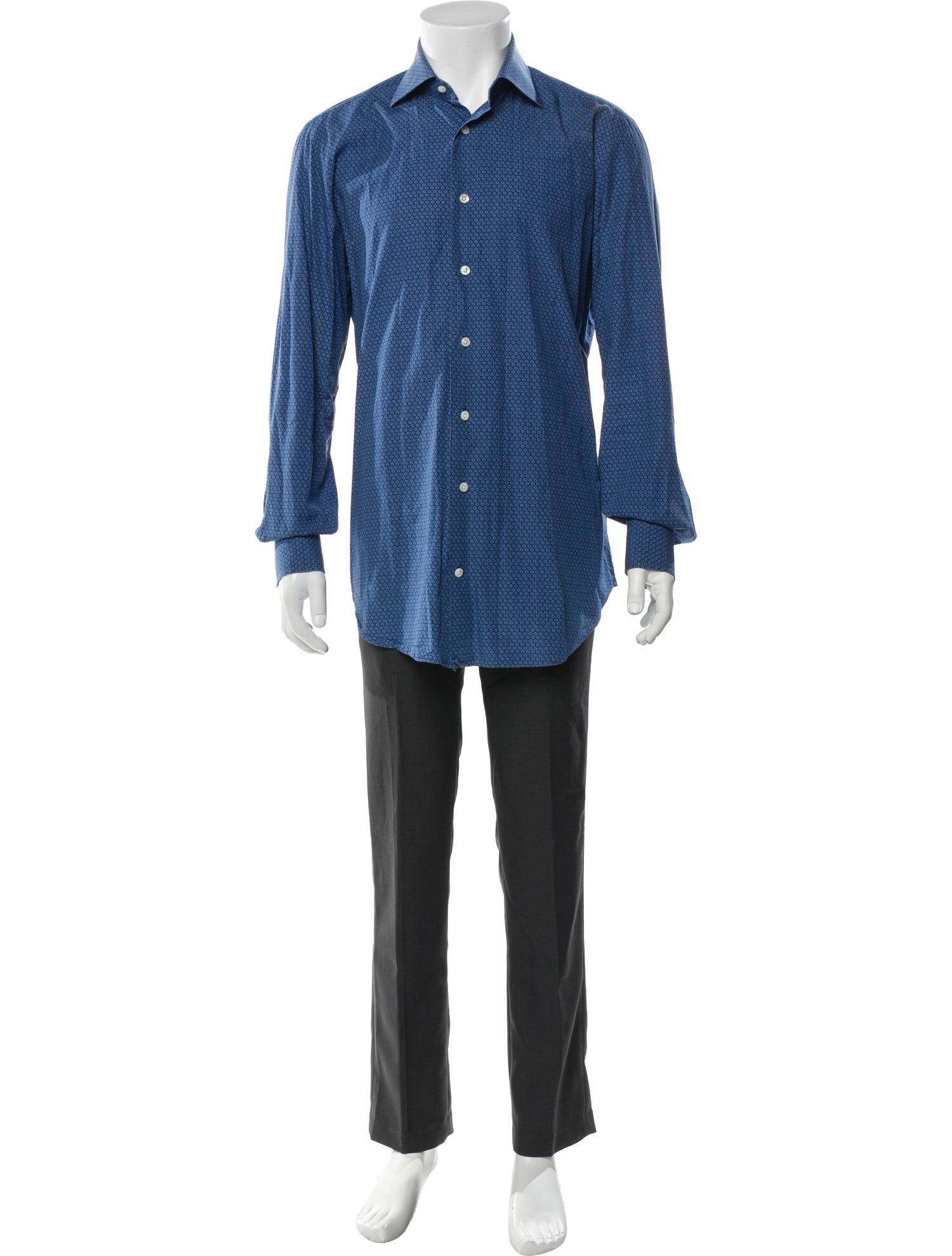 Cesare Attolini Napoli Printed Long Sleeve Dress Shirt