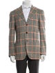 Cesare Attolini Napoli Cashmere Plaid Print Moto Jacket