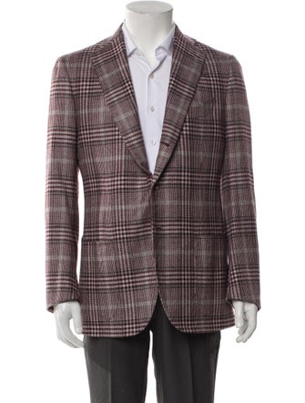 Cesare Attolini Napoli Cashmere Plaid Print Blazer