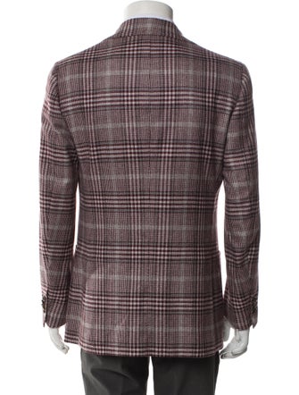 Cesare Attolini Napoli Cashmere Plaid Print Blazer