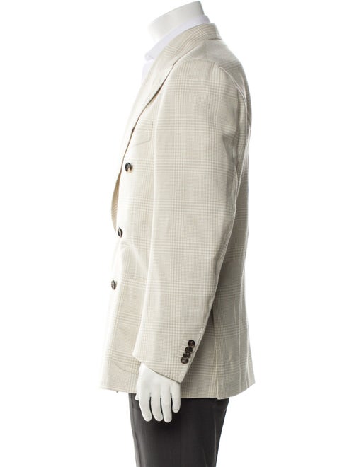 Cesare Attolini Napoli Wool Plaid Print Blazer