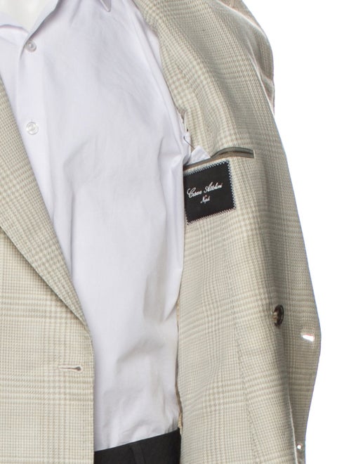 Cesare Attolini Napoli Wool Plaid Print Blazer