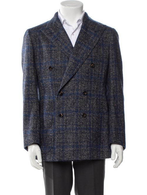 Cesare Attolini Napoli Alpaca Plaid Print Blazer