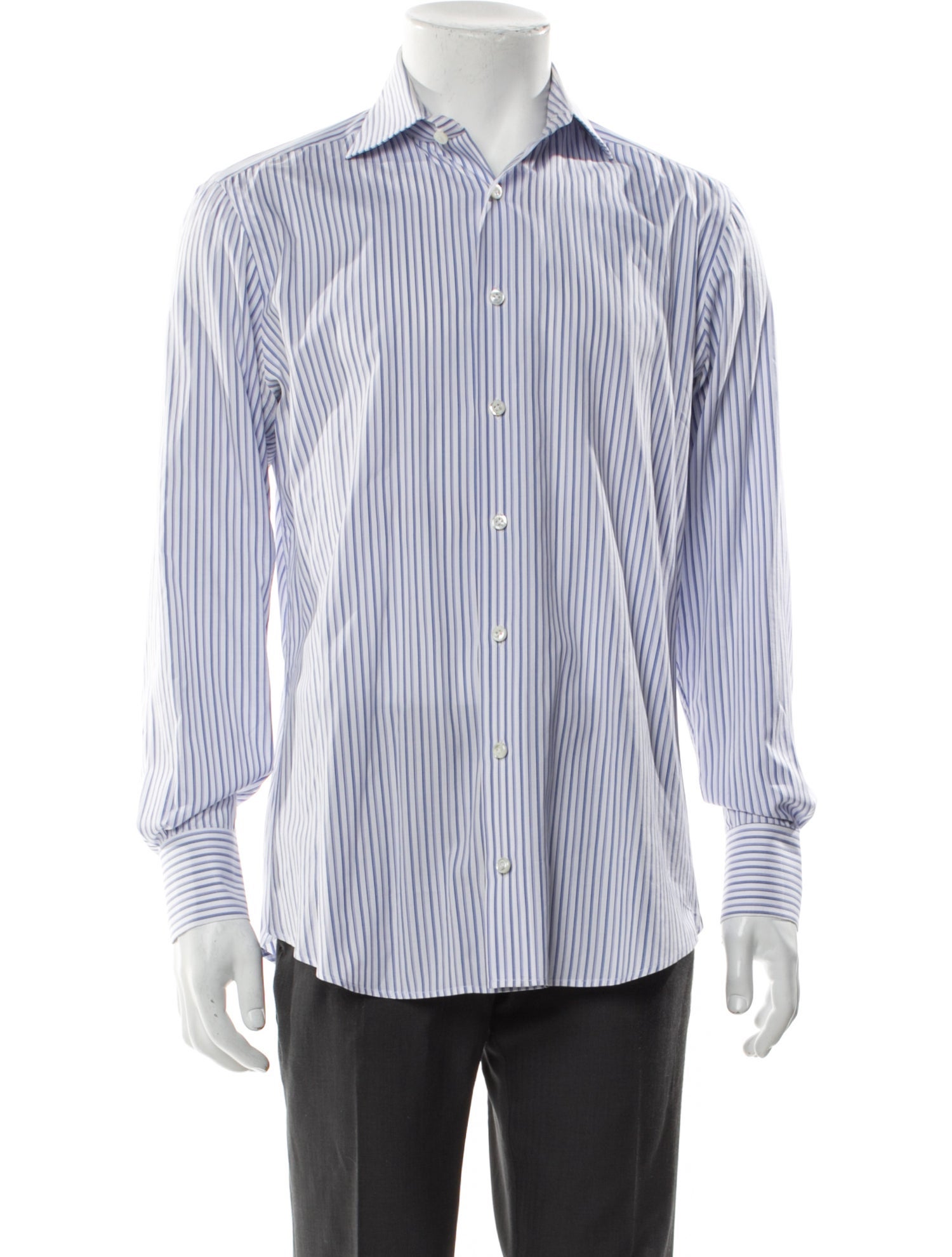 Cesare Attolini Napoli Striped Long Sleeve Dress Shirt