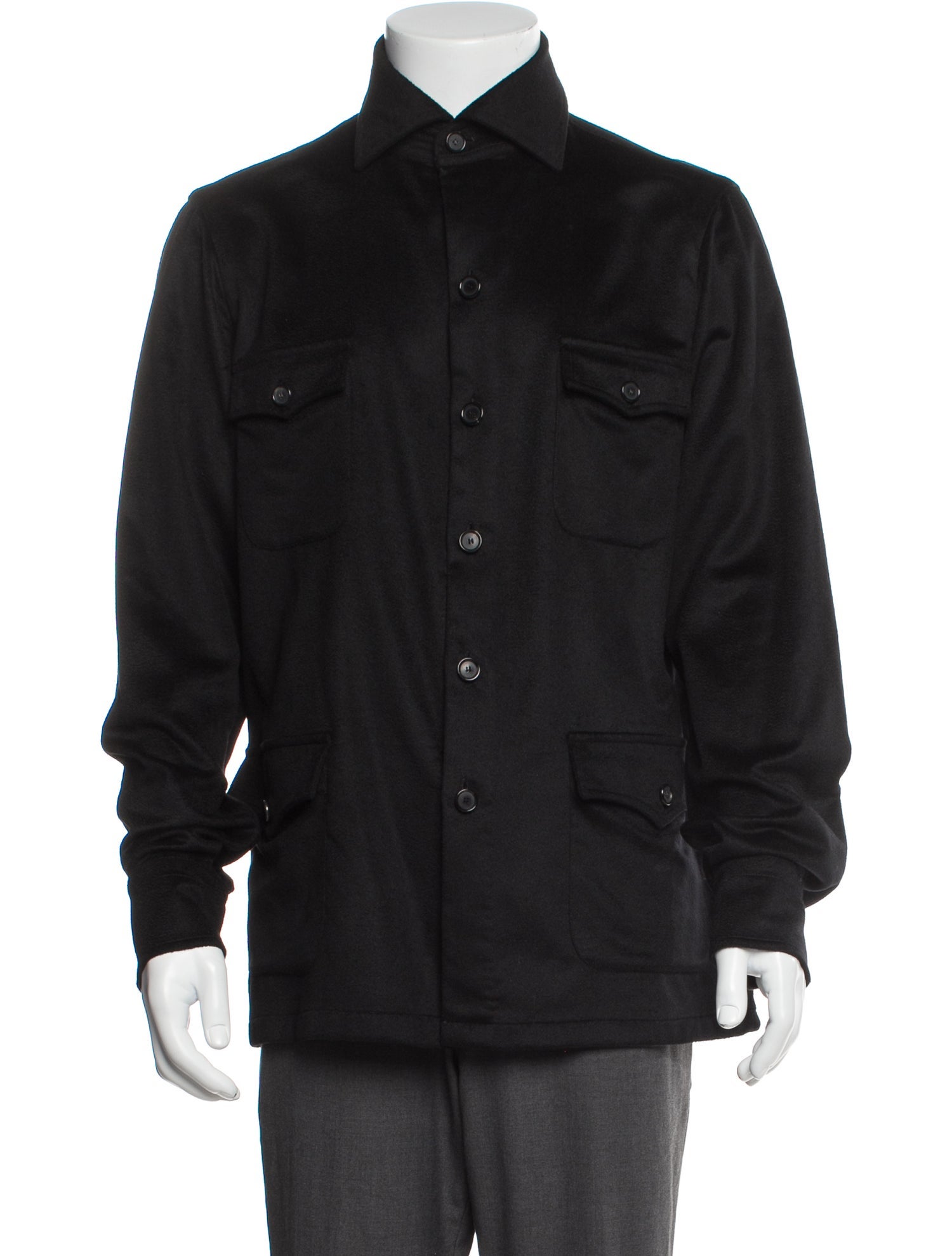 Cesare Attolini Napoli Cashmere Long Sleeve Western Shirt