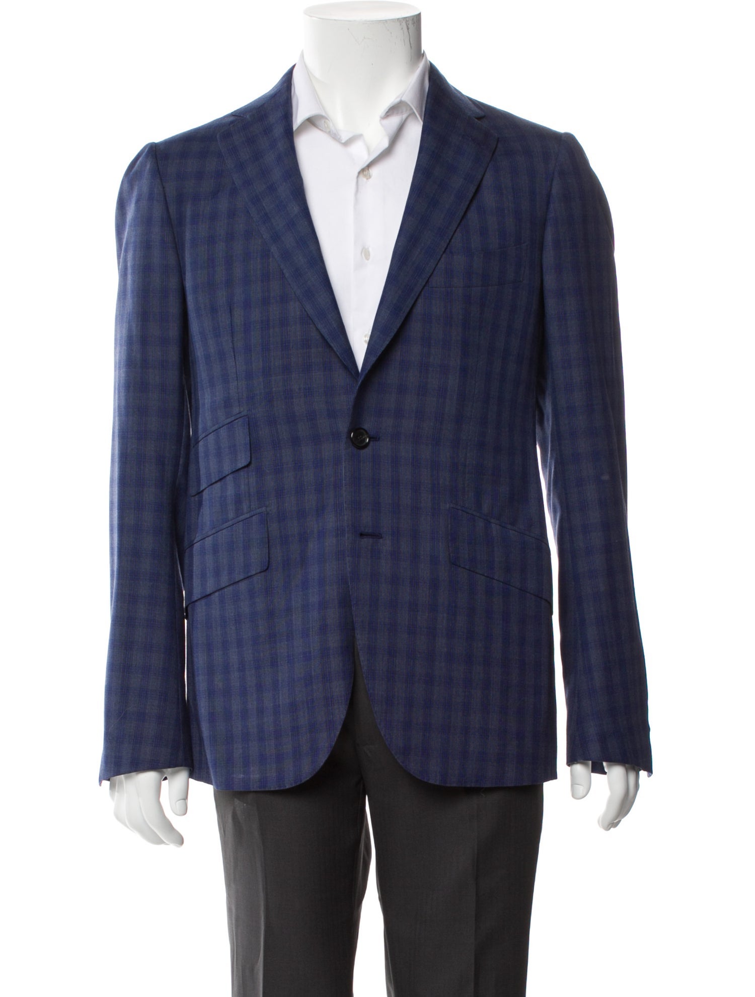Cesare Attolini Napoli Plaid Print Blazer