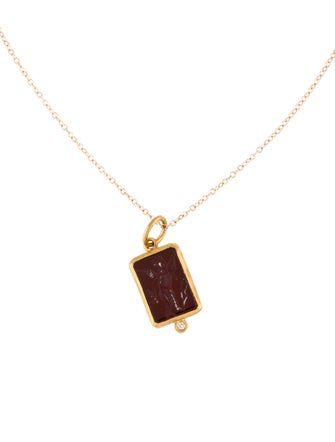 Chan Luu Diamond & Sard Cameo Pendant Necklace