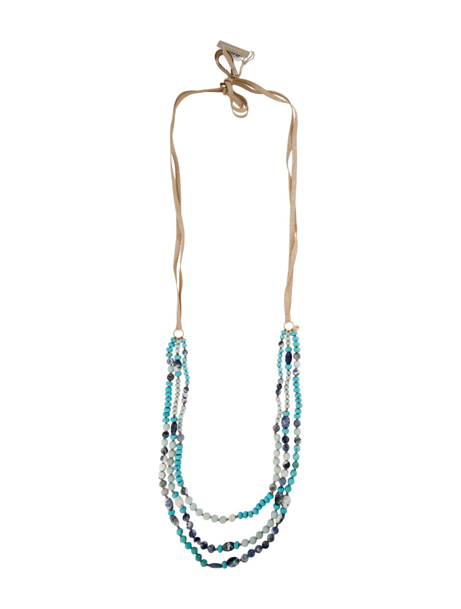 Chan Luu Three-Strand Ribbon Beaded Necklace w/ Tags