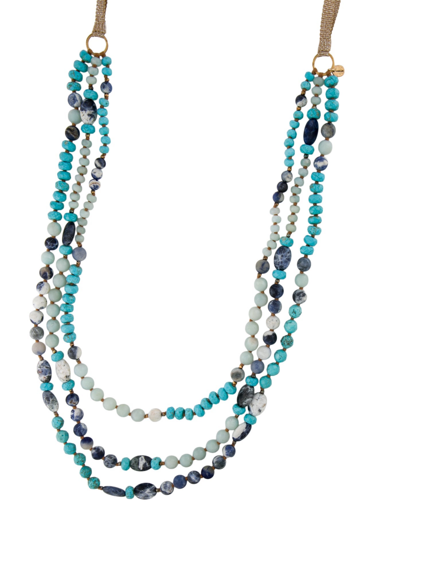 Chan Luu Three-Strand Ribbon Beaded Necklace w/ Tags