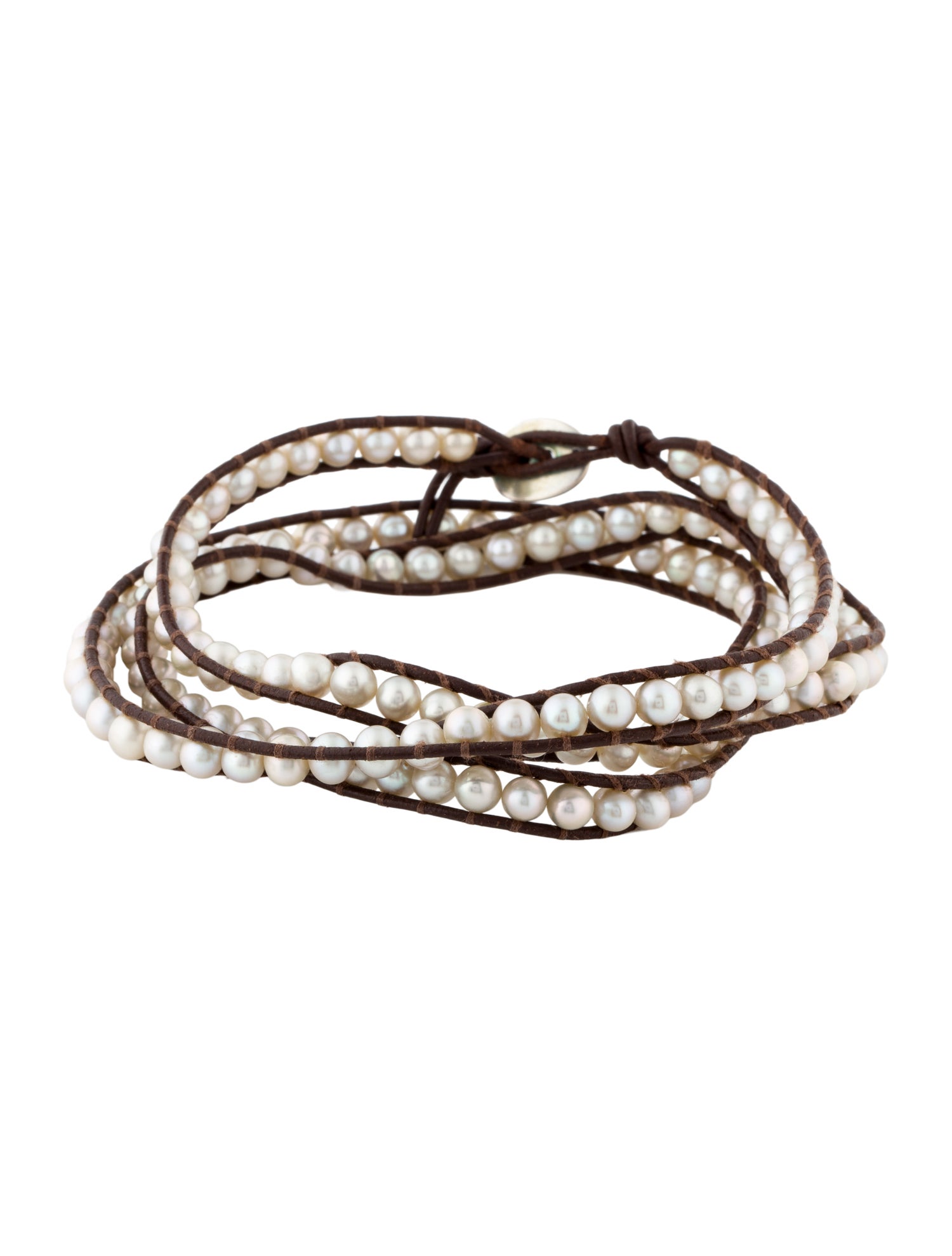 Chan Luu Pearl & Leather Wrap Bracelet