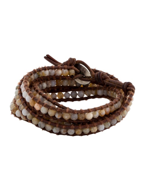 Chan Luu Leather Beaded Double Wrap Bracelet