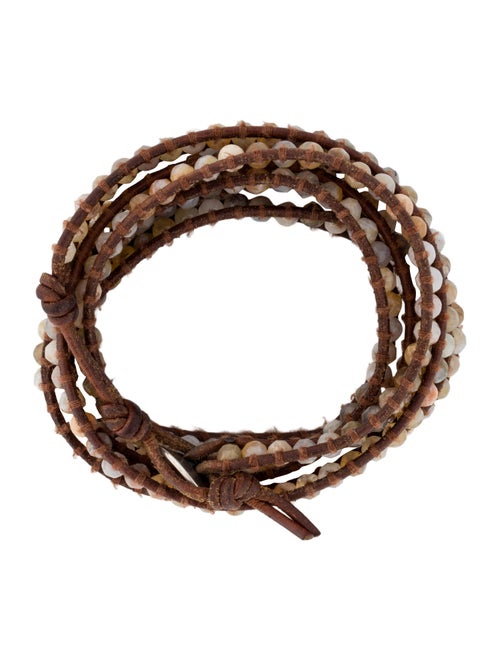 Chan Luu Leather Beaded Double Wrap Bracelet