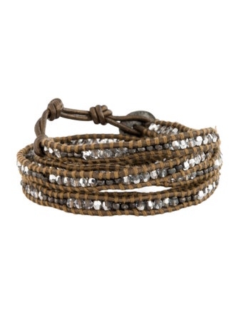 Chan Luu Faceted Bead & Leather Wrap Bracelet