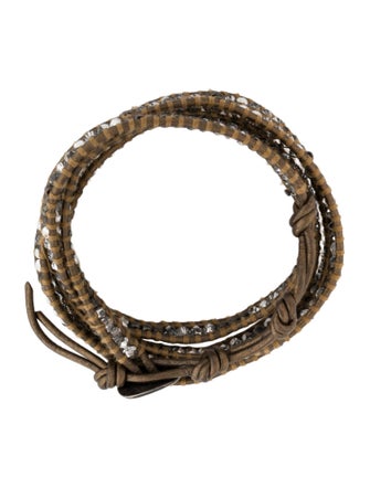 Chan Luu Faceted Bead & Leather Wrap Bracelet