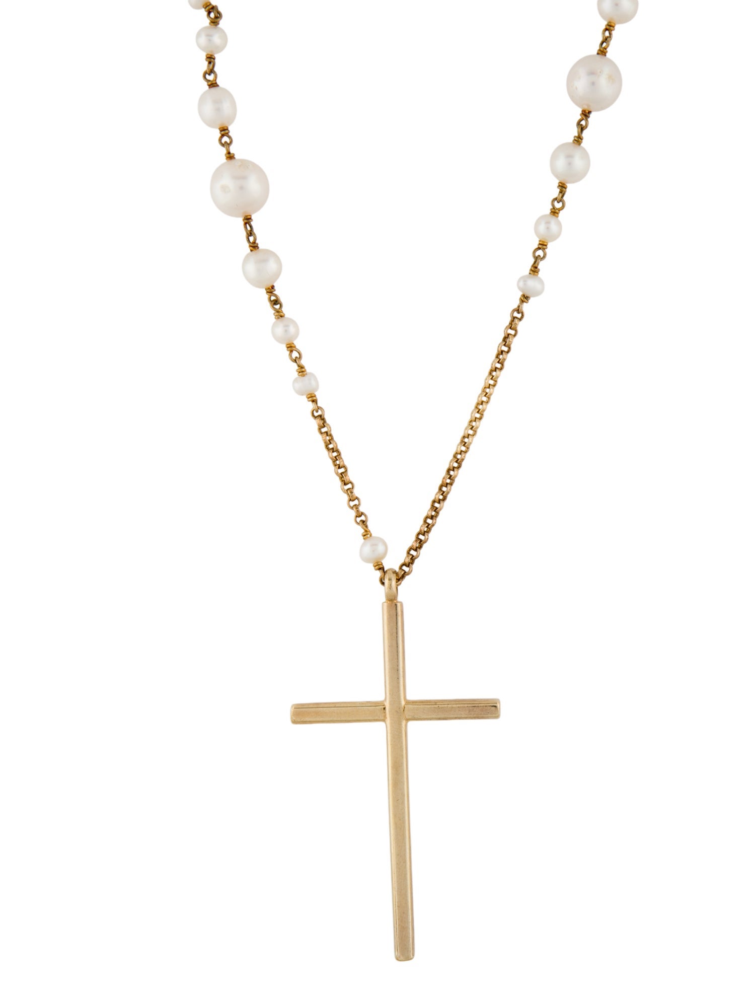 Chan Luu Pearl Rosary Pendant Necklace