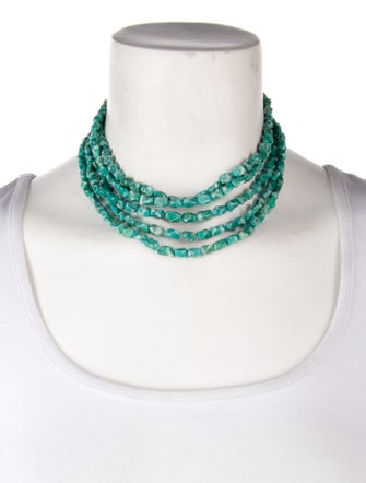 Chan Luu Green Stone Multi Strand Necklace