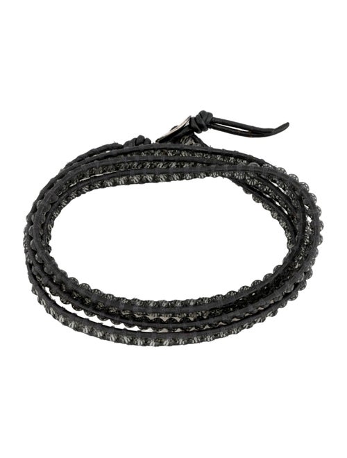 Chan Luu Leather & Crystal Beaded Wrap Bracelet