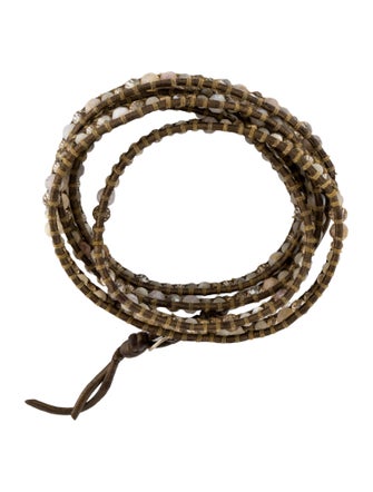 Chan Luu Leather Beaded Long Wrap Bracelet