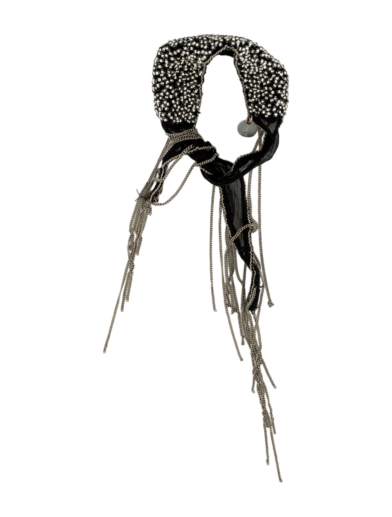 Chan Luu Chiffon Fringe Bead Wrap Bracelet