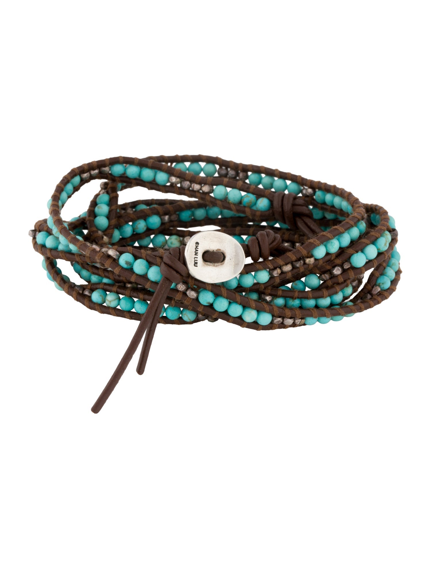 Chan Luu Leather Beaded Wrap Bracelet