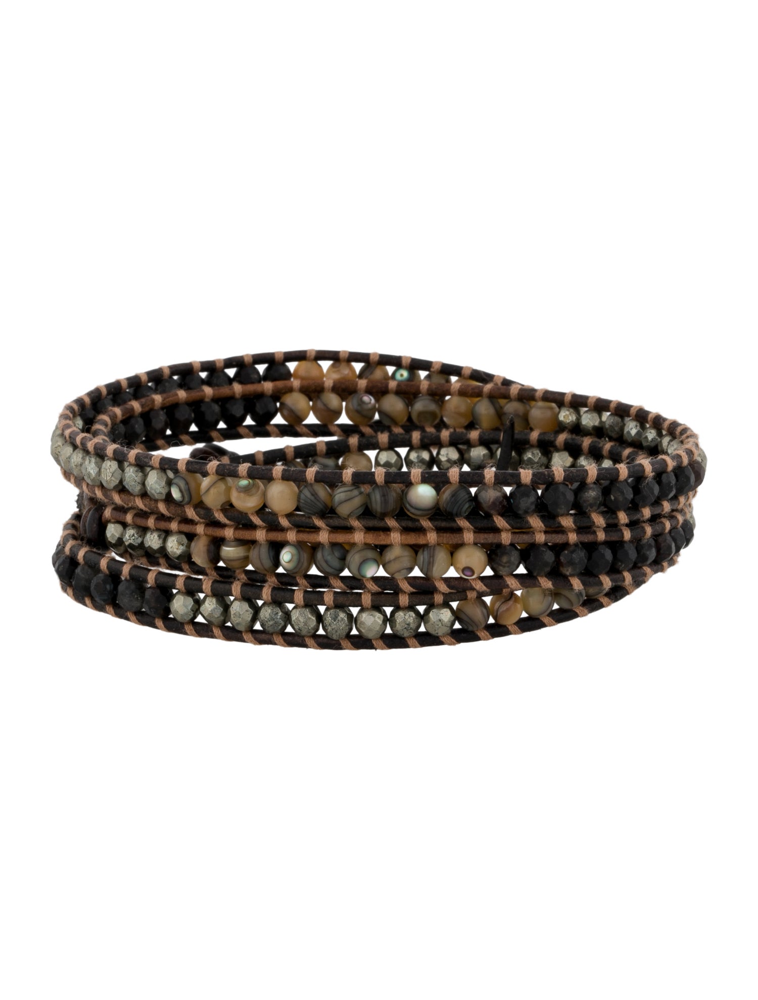 Chan Luu Leather Beaded Wrap Bracelet