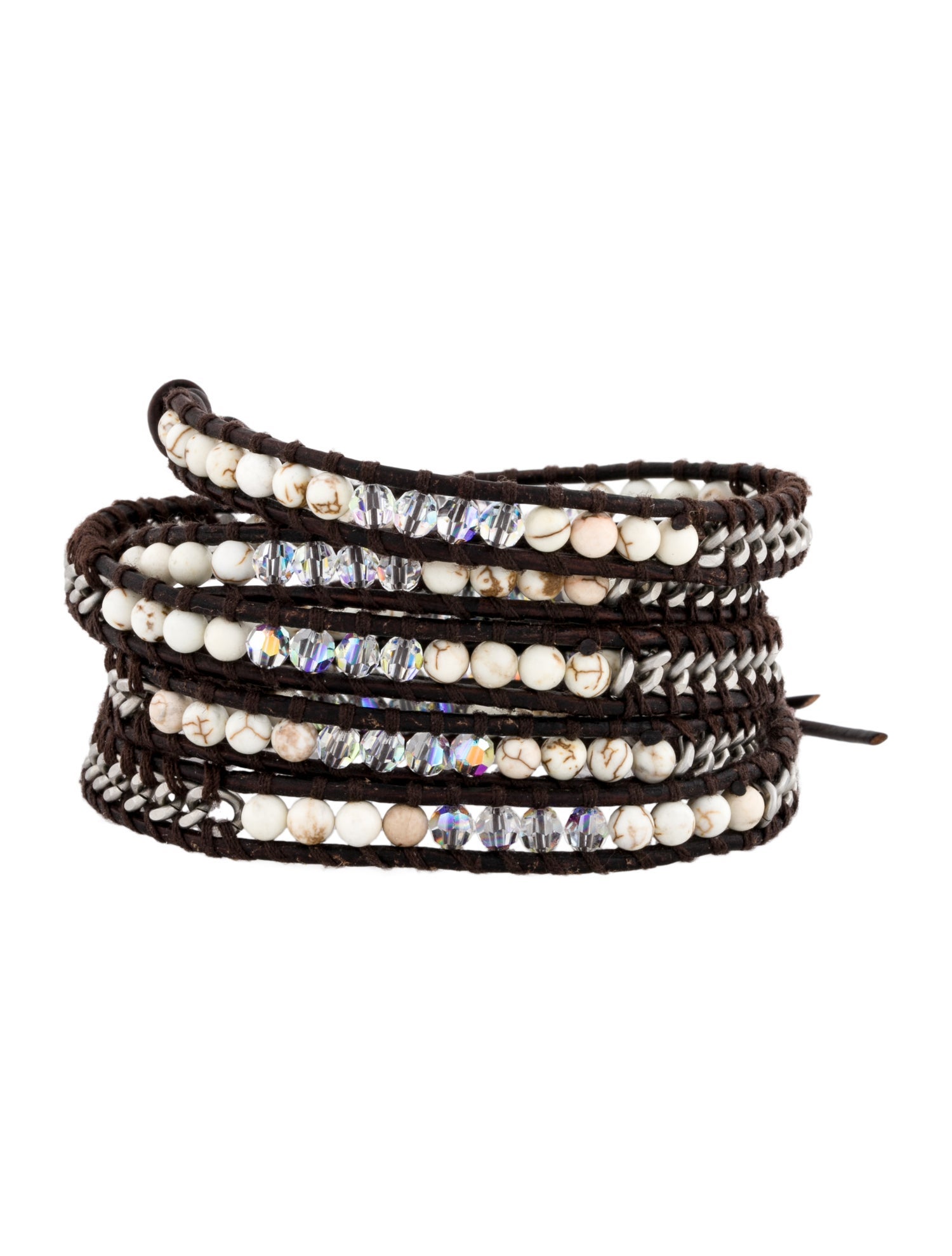 Chan Luu Leather Beaded Wrap Bracelet