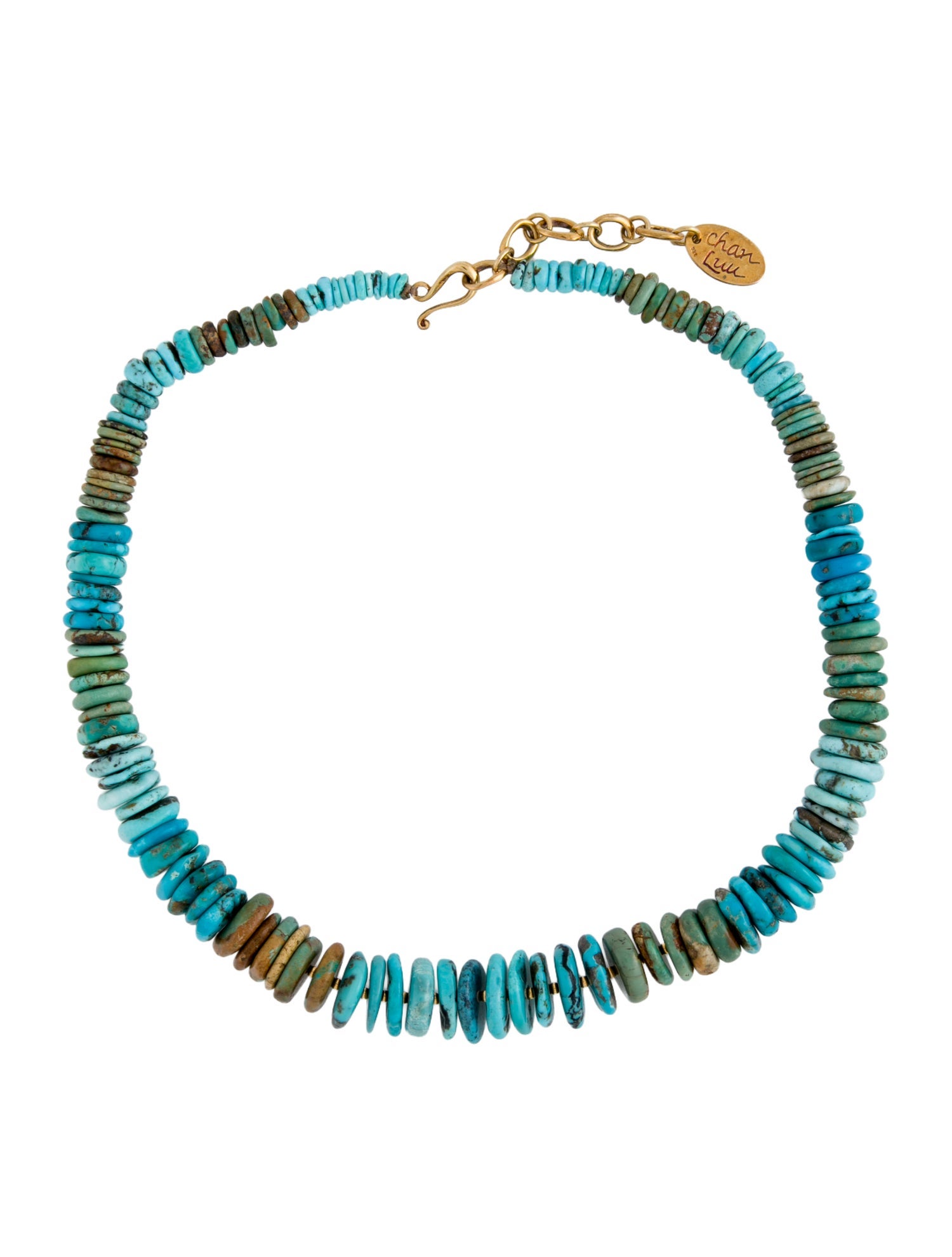 Chan Luu Blue, Brown, Green Stone Collar Necklace