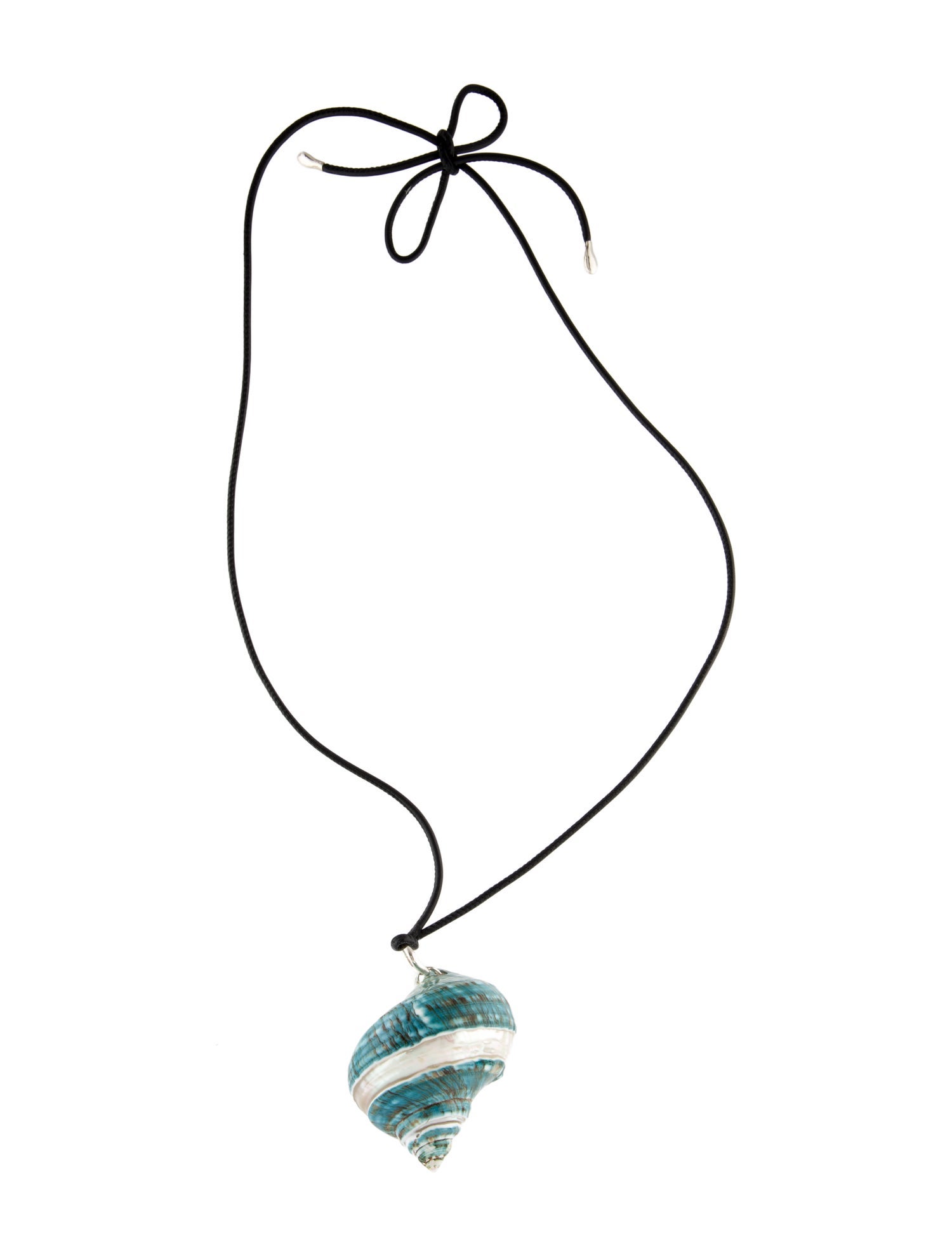 Chan Luu Leather Shell Pendant Seafoam Necklace