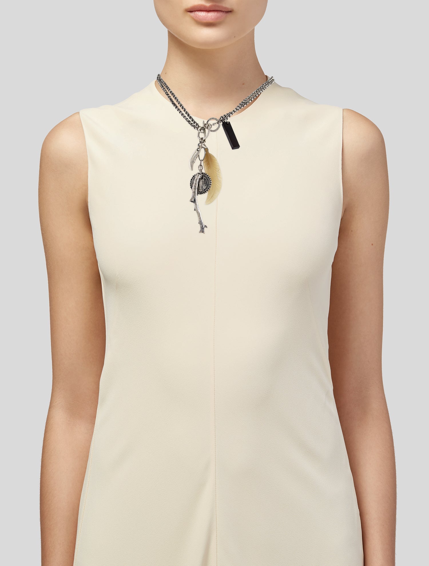 Chan Luu Horn & Wood Double Strand Pendant Necklace