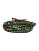 Chan Luu Leather, Green Stone & Blue Stone Wrap Bracelet
