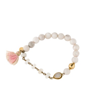 Chan Luu Pearl Beaded Stretch Charm Bracelet