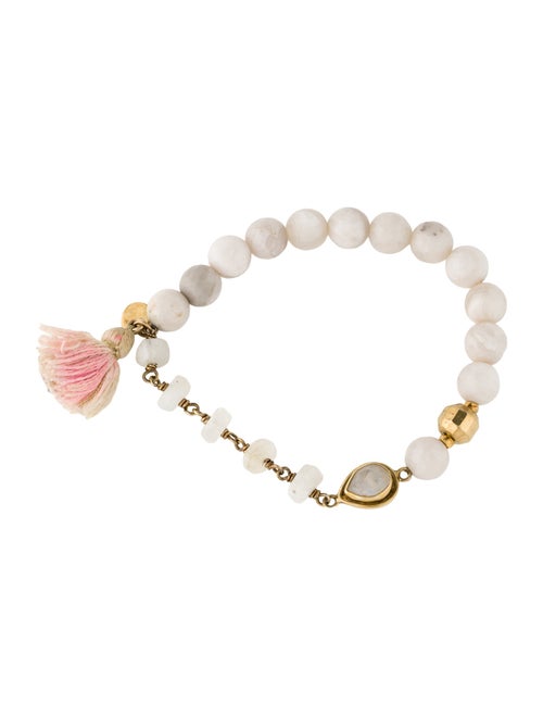 Chan Luu Pearl Beaded Stretch Charm Bracelet
